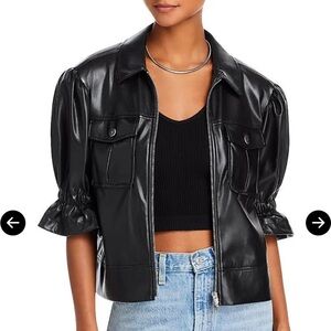 Cinq à Sept Black faux Leather Jacket